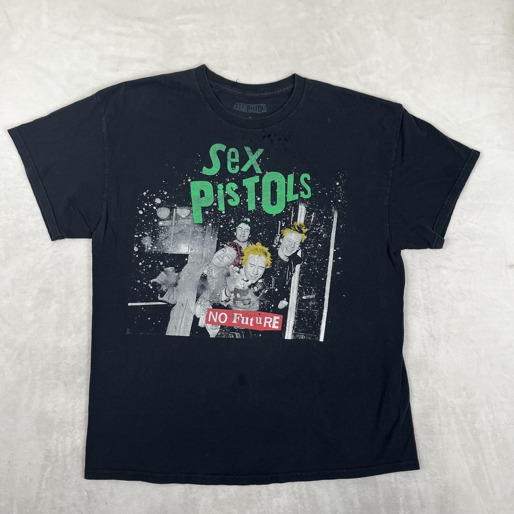 Sex Pistols T-Shirt Mens XL Black No Future Punk Rock Band Music Graphic Tee